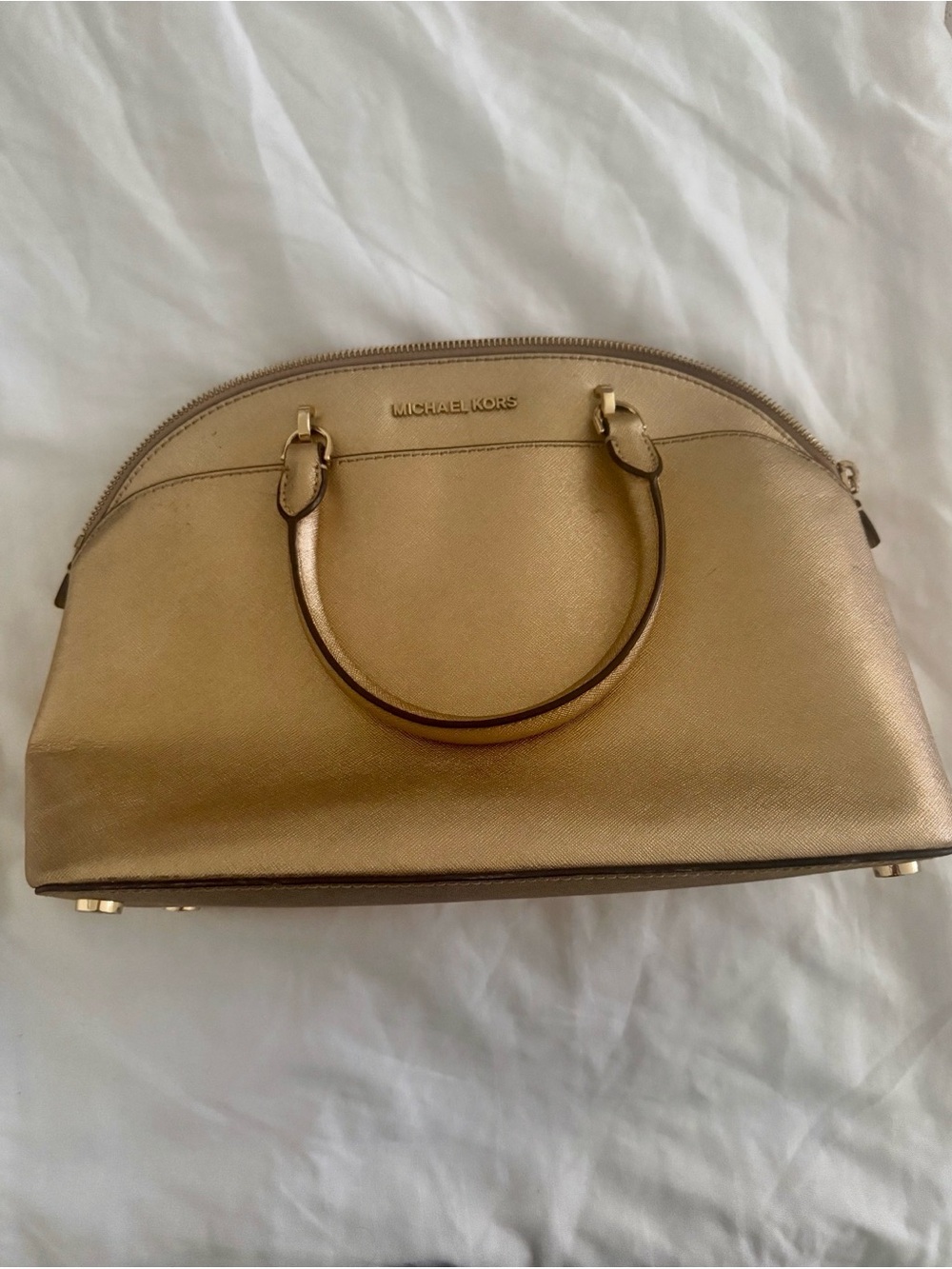 Michael Kors Metallic Gold Dome Satchel